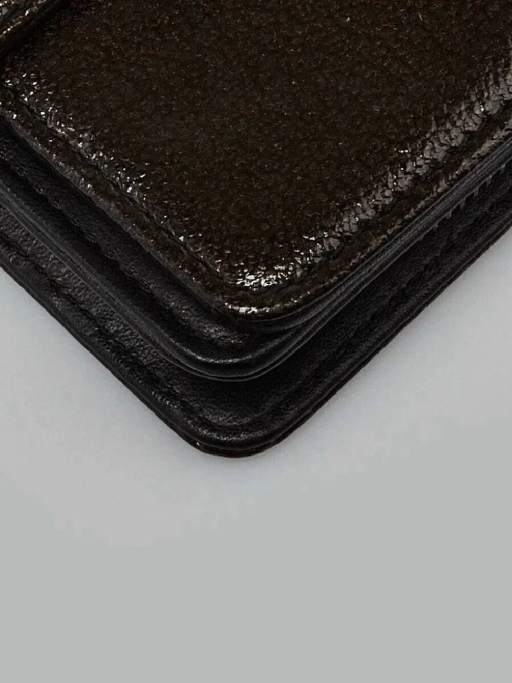 Chanel Black Patent Leather CC Compact Wallet